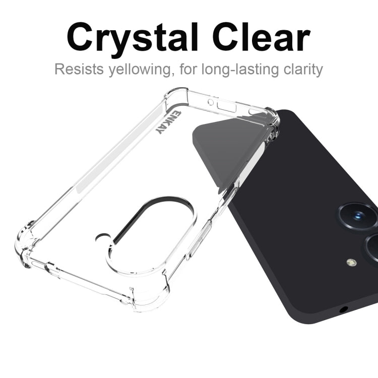 Crystal clear TPU phone case for Asus Zenfone 9, corner and camera opening