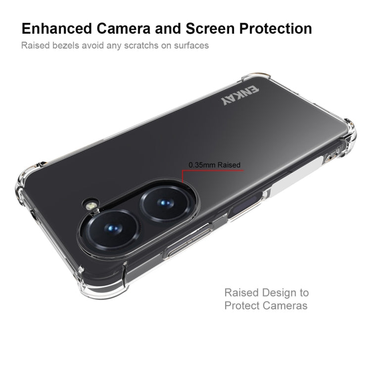 Clear TPU phone case with raised camera and screen protection for Asus Zenfone 9
