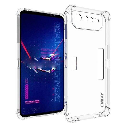 Crystal clear TPU phone case for Asus ROG Phone 6 Pro, with raised edges