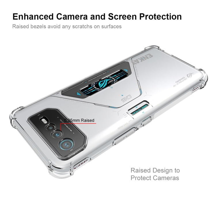 Clear TPU case with raised camera and screen protection for Asus ROG Phone 6 Pro