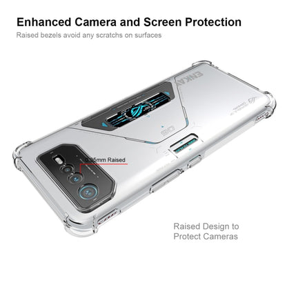 Clear TPU case with raised camera and screen protection for Asus ROG Phone 6 Pro