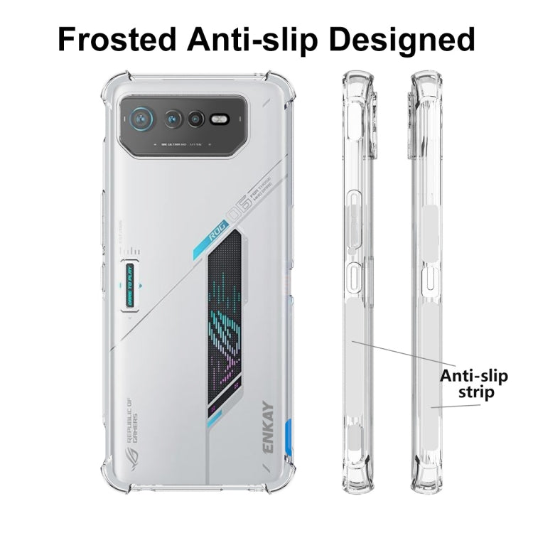 Clear frosted anti-slip TPU phone case for Asus ROG Phone 6 with grippy sides
