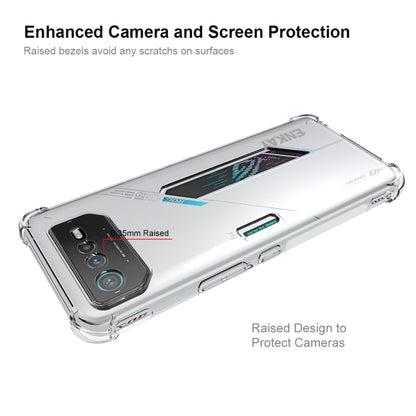 Clear TPU phone case with raised camera and screen protection for Asus ROG Phone 6