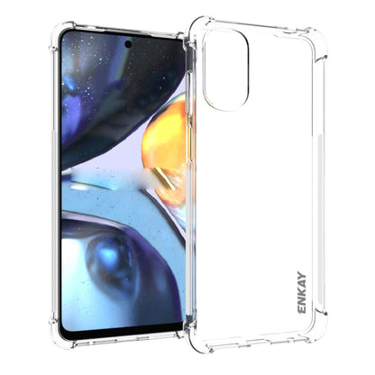 Clear TPU phone case with raised corners and cutouts for camera and buttons