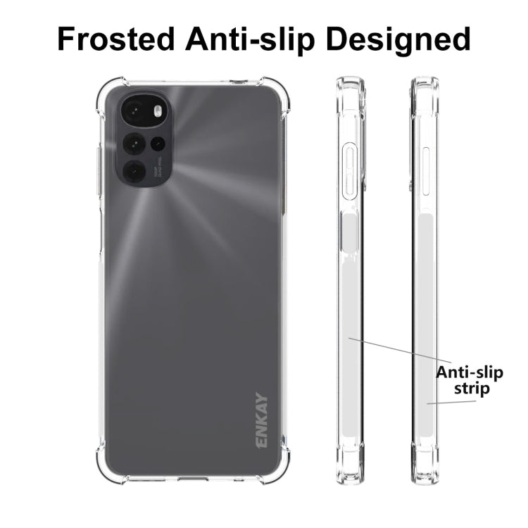 Transparent clear case with slim shockproof sides and anti-slip grip strips