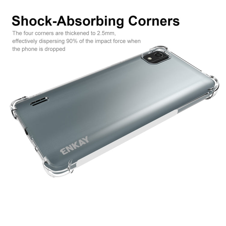 Shock-absorbing TPU phone case with reinforced corners and transparent protective shell