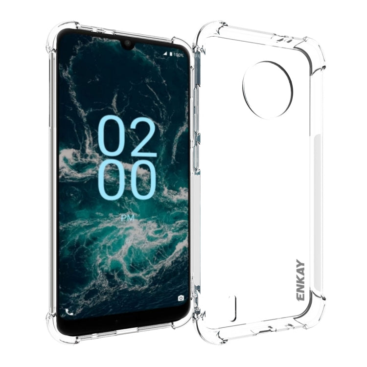 Clear TPU shockproof phone case with camera cutout and raised bumper edges
