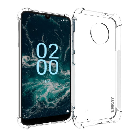 Clear TPU shockproof phone case with camera cutout and raised bumper edges