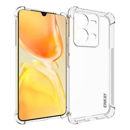 Clear TPU phone case with raised edges and corner shock protection for vivo V25