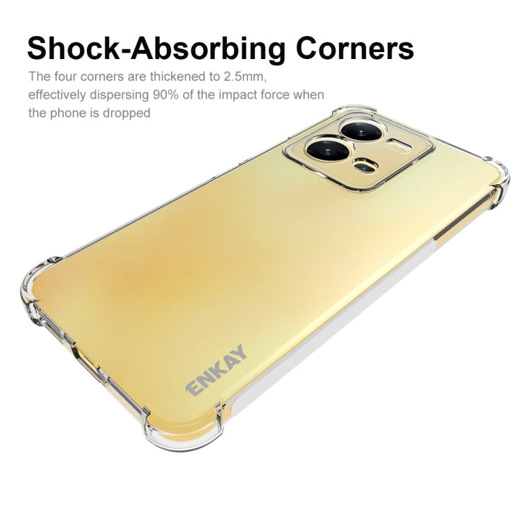 Shock-absorbing clear TPU phone case with thickened corners and camera opening