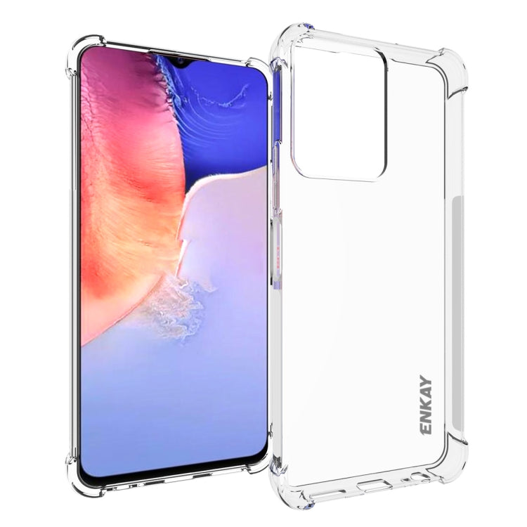 Clear TPU shockproof phone case with camera cutout and raised phone edges