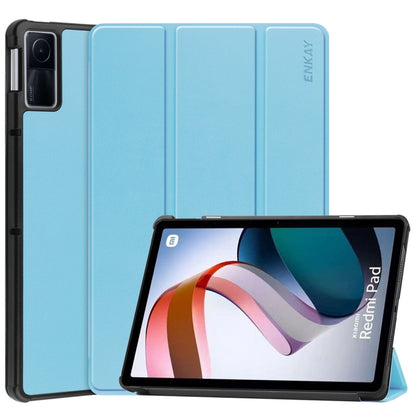 For Xiaomi Redmi Pad 10.61 inch ENKAY Tri-fold Custer Texture Leather Stand Smart Case, For Xiaomi Redmi Pad 10.61 inch