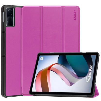 For Xiaomi Redmi Pad 10.61 inch ENKAY Tri-fold Custer Texture Leather Stand Smart Case, For Xiaomi Redmi Pad 10.61 inch