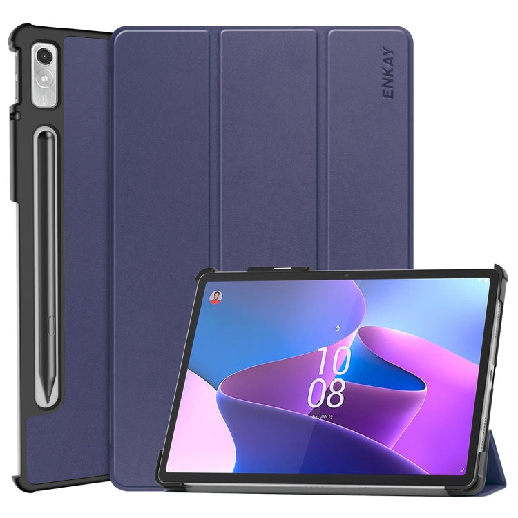 ENKAY dark blue tri-fold leather stand case for Lenovo Tab P11 Pro Gen2