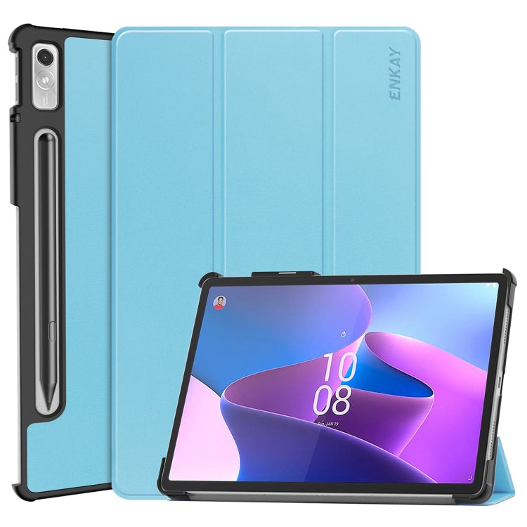 ENKAY light blue tri-fold leather stand case for Lenovo Tab P11 Pro Gen2