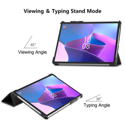 ENKAY black tri-fold stand tablet case in viewing and typing positions