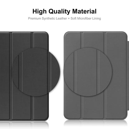 Tri-fold tablet stand case with circular viewing stand, synthetic leather look
