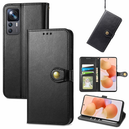 Retro Solid Color Buckle Leather Phone Case, For Xiaomi 12T / 12T Pro / Redmi K50 Ultra