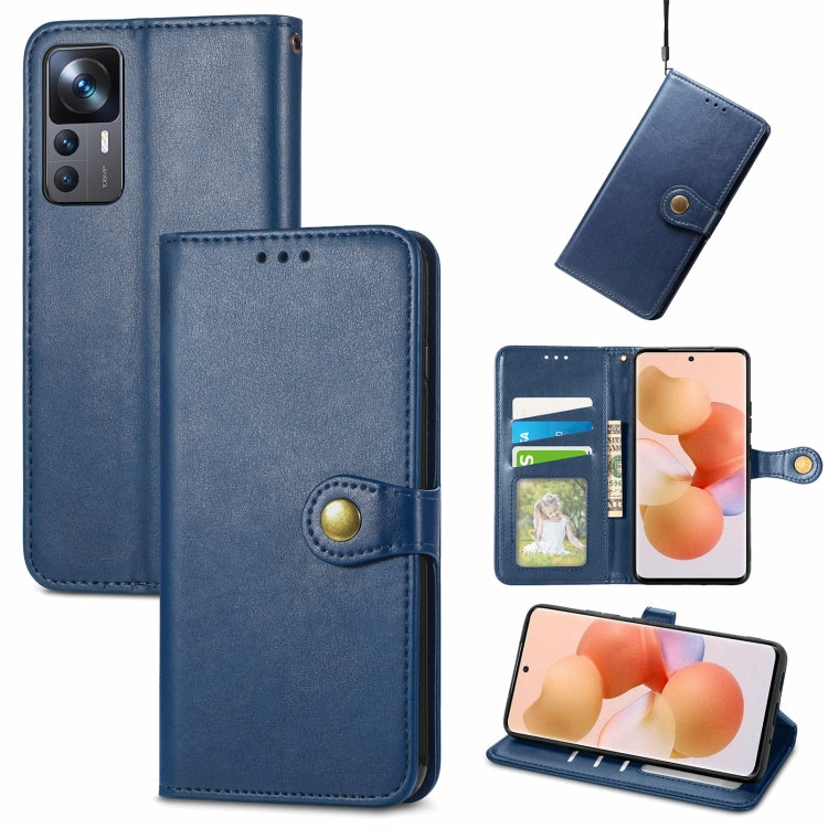 Retro Solid Color Buckle Leather Phone Case, For Xiaomi 12T / 12T Pro / Redmi K50 Ultra
