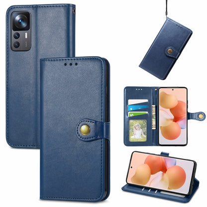 Retro Solid Color Buckle Leather Phone Case, For Xiaomi 12T / 12T Pro / Redmi K50 Ultra