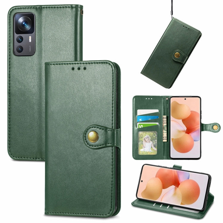Retro Solid Color Buckle Leather Phone Case, For Xiaomi 12T / 12T Pro / Redmi K50 Ultra