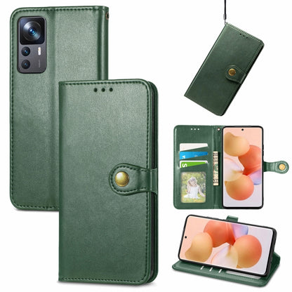 Retro Solid Color Buckle Leather Phone Case, For Xiaomi 12T / 12T Pro / Redmi K50 Ultra