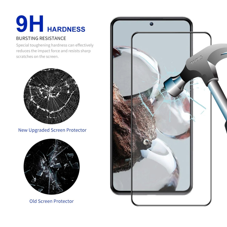 Tempered glass screen protector with strong hardness protection and full-screen coverage, clear 2.5D