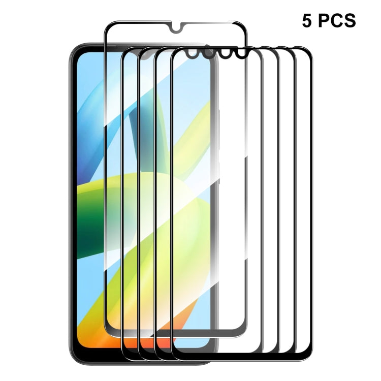 Tempered glass screen protector set, 5 pcs, 9H 2.5D, full coverage