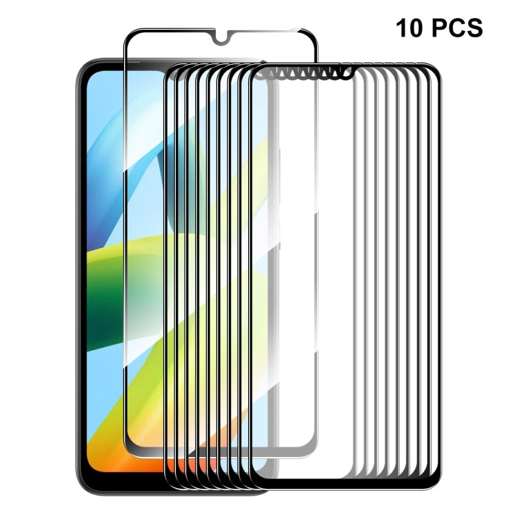Tempered glass screen protector set, 10 pcs, 9H 2.5D, full coverage