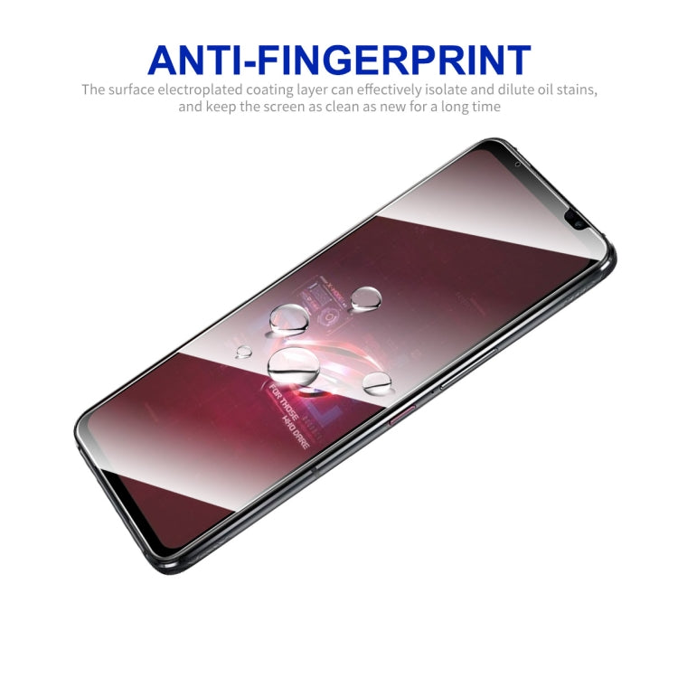 Anti-fingerprint clear tempered glass screen protector for Asus ROG Phone 6, water droplets