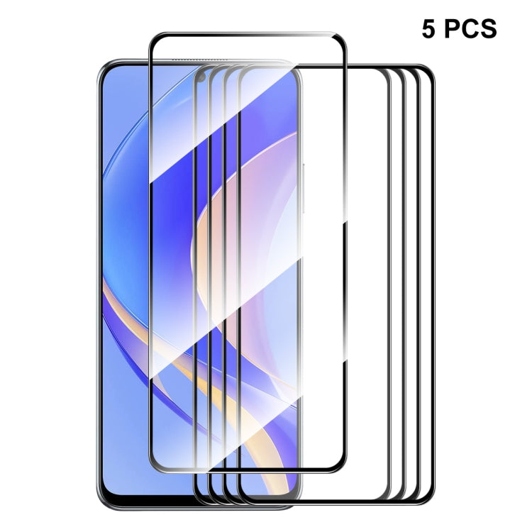 Tempered glass screen protector set for Huawei Nova Y90, includes 5 pieces