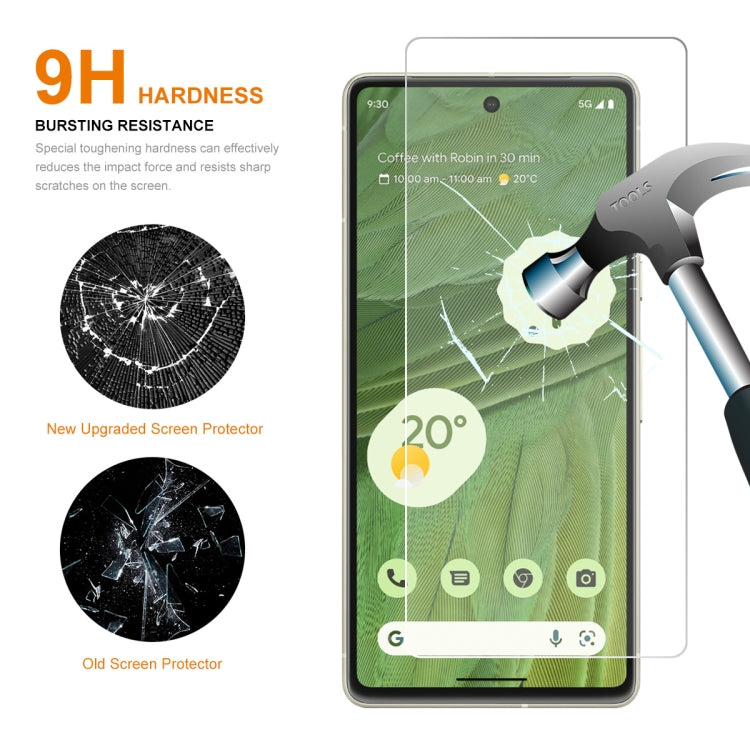 9H tempered glass screen protector for Google Pixel 7, scratch and shatter resistance