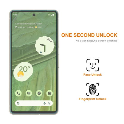 Tempered glass screen protector for Google Pixel 7, supports face and fingerprint unlock
