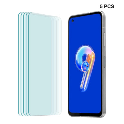 5 pcs tempered glass screen protectors for Asus Zenfone 9 with 2.5D curved edges