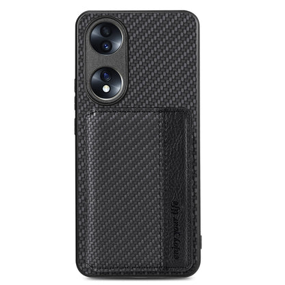 For Honor 70 Carbon Fiber Magnetic Card Bag Phone Case