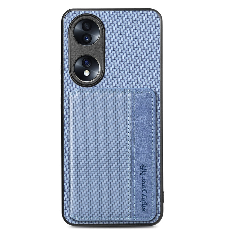 For Honor 70 Carbon Fiber Magnetic Card Bag Phone Case