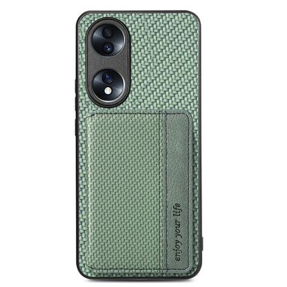 For Honor 70 Carbon Fiber Magnetic Card Bag Phone Case