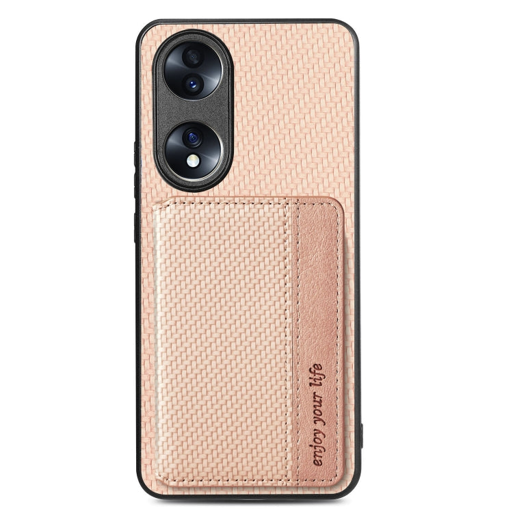 For Honor 70 Carbon Fiber Magnetic Card Bag Phone Case