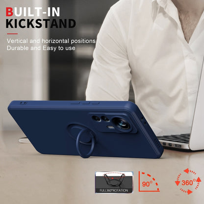 Ring Kickstand TPU Silicone Phone Case, For Xiaomi 12T / 12T Pro