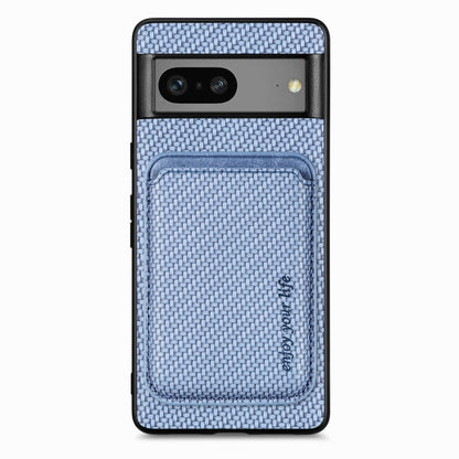 For Google Pixel 7 Carbon Fiber Leather Card Magsafe Phone Case