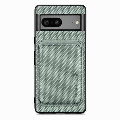 For Google Pixel 7 Carbon Fiber Leather Card Magsafe Phone Case
