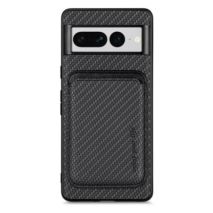 For Google Pixel 7 Pro Carbon Fiber Leather Card Magsafe Phone Case