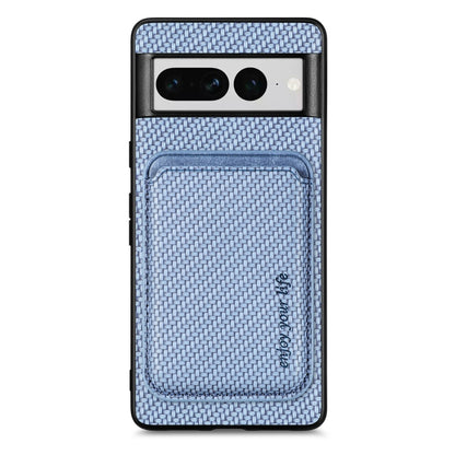 For Google Pixel 7 Pro Carbon Fiber Leather Card Magsafe Phone Case
