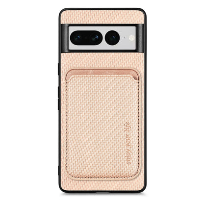 For Google Pixel 7 Pro Carbon Fiber Leather Card Magsafe Phone Case