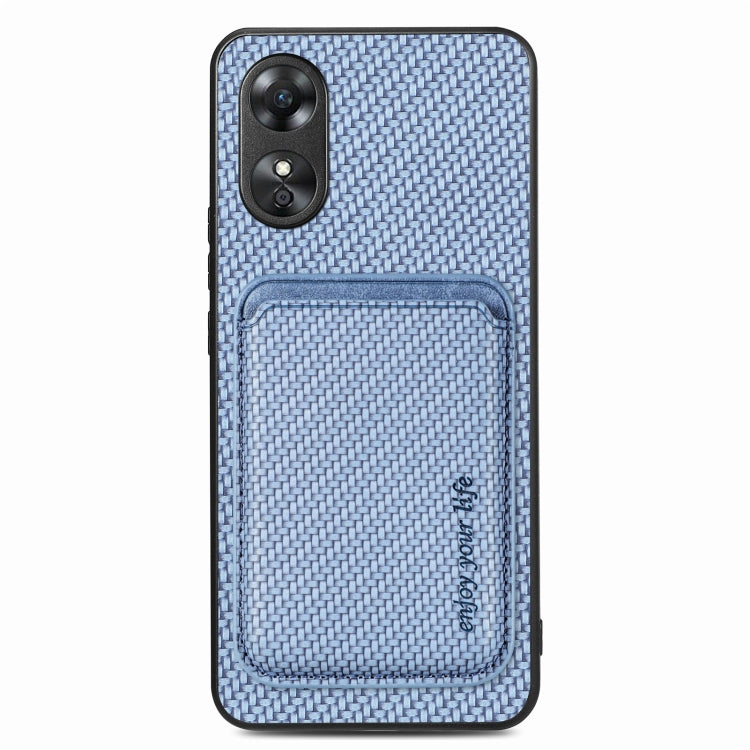 For OPPO A17 Pro Carbon Fiber Leather Card Magsafe Phone Case