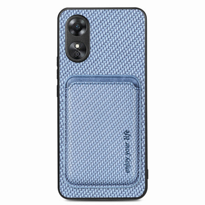 For OPPO A17 Pro Carbon Fiber Leather Card Magsafe Phone Case