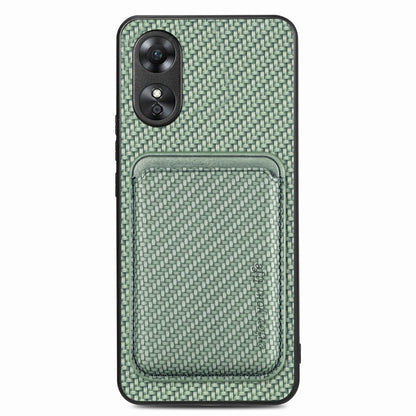 For OPPO A17 Pro Carbon Fiber Leather Card Magsafe Phone Case
