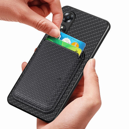For OPPO A17 Pro Carbon Fiber Leather Card Magsafe Phone Case