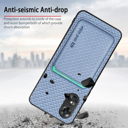 For OPPO A17 Pro Carbon Fiber Leather Card Magsafe Phone Case