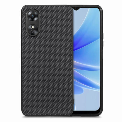 ForOPPO A17 Carbon Fiber Texture Leather Back Cover Phone Case